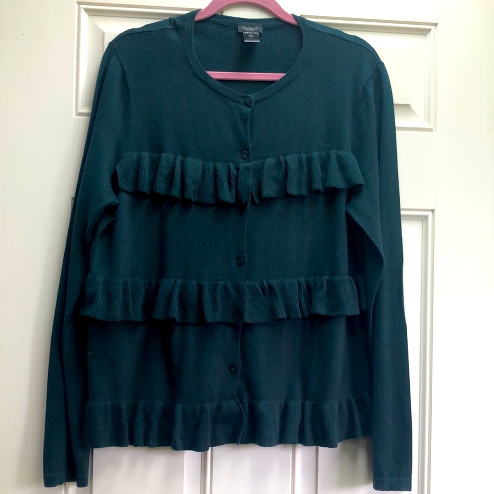Ann Taylor Ruffle Cardigan XL - Picture 9 of 10